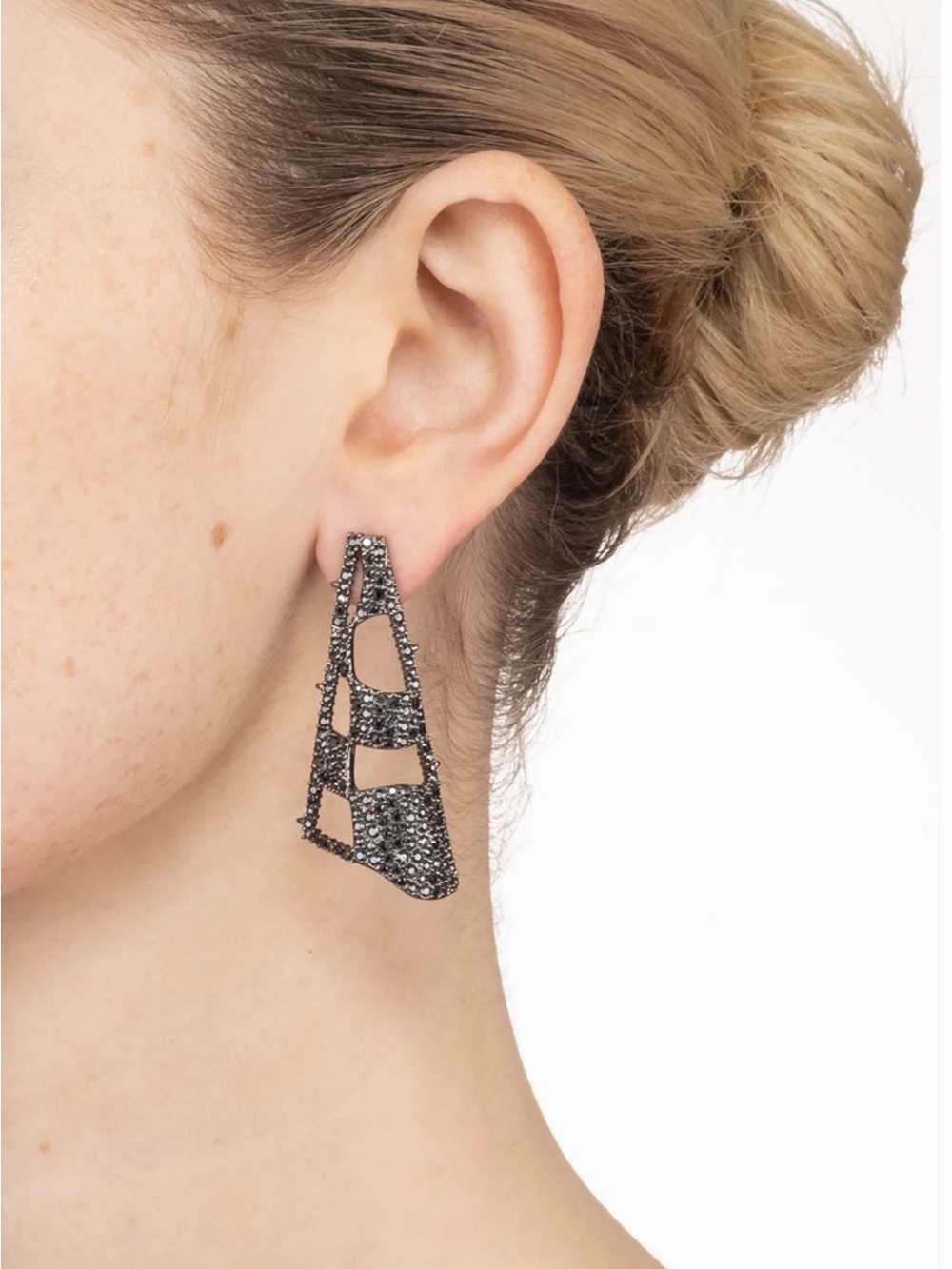 Alexis Bittar Pavé Checkerboard Fan Earrings